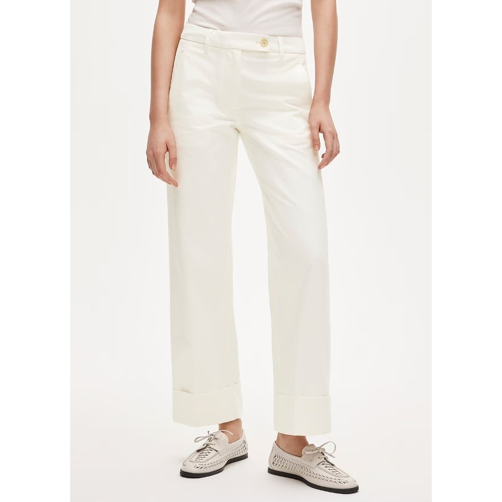 J.Crew | NWT Cuffed Chino Pant in Ivory Wide Leg Cropped | Sz 10